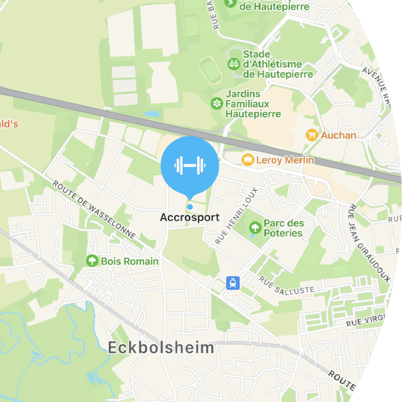 Plan d’accès à Accrosport Strasbourg